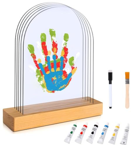 Set di impronte a mano, famiglia con spazio per 5, set di impronte digitali per bambini, atossico, impronte di famiglia, per dipingere, impronta a mano per tutta la famiglia, ideale come regalo di