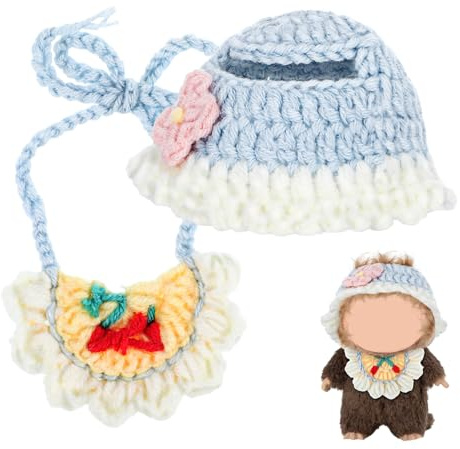 SOPOTUTU Vestiti per Bambole con Cappello Bavaglino Bandana Floreale Accessori per Abbigliamento Giocattolo per Foto e Collezione
