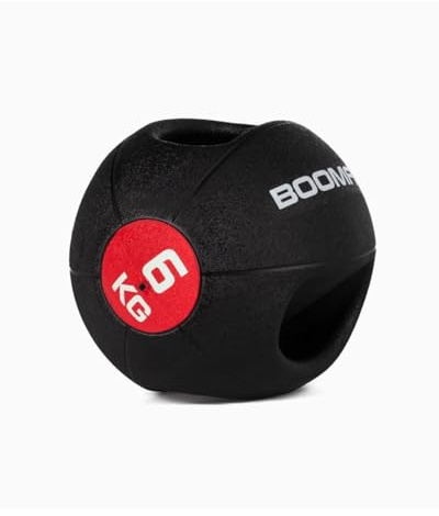 BOOMFIT Balón Medicinal con Asas 6 kg | Entrenamiento Funcional y rehabilitación | Mejora Fuerza, coordinación y Equilibrio | Ideal para casa y Gimnasio | Balones de Ejercicio para Fitness