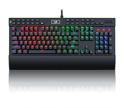 Redragon Tastiera da Gioco K550 RGB, 104 Tasti + 12 Tasti Macro G, Tastiera Meccanica Cablata con Presa Hot-Swap, Interruttore Personalizzato Clicky Viola, Porta USB Extra e Poggiapolsi, US Layout