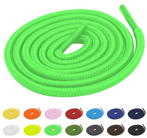 TBOC Runde Schnürsenkel Grüner Fluor 90 cm 5 mm – Robuste Schuhbänder für Sneaker, Wanderschuhe & Arbeitsschuhe – Strapazierfähige Ersatz Schnürsenkel für Damen Herren Kinder – 1 Paar
