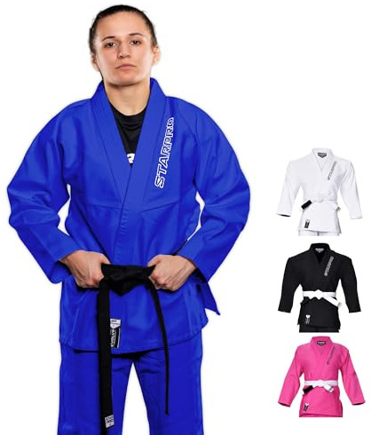 Starpro Evolve BJJ Gi 350 gram | Power bomullsblandning | Vitt och svart | Preshrunk Professional Martial Arts Kimono för träning och tävling | Män kvinnor