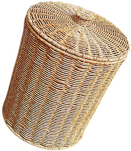Healeved Cestino Con Coperchio in Pp 13.8X11 Pollici Leggero Per Casa Bagno Cucina Ufficio Design Vintage Pratico Per Stoccaggio Ordine