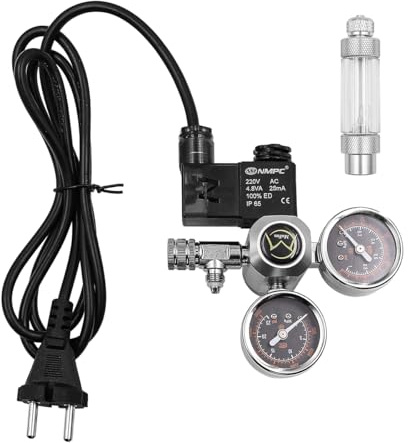 CO2 Regulator för akvarium Dual Gauge CO2 Regulator med trimmerventiler Magnetventiler Bubbelräknare - W21.8