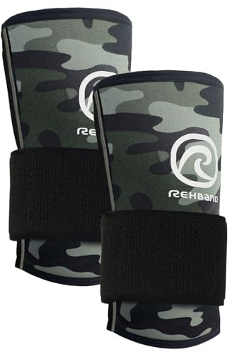 Rehband RX Wrist Support Power Max, 3-in-1 Neoprene Sleeve + Wrap for Strength Training, Protects during Kettlebell Training, stabilizes wrist, forearm protection, Colour:Camo, Size:Large
