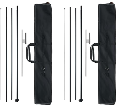 VEVOR Mât de drapeau plume, 2 lots, kit de mâts de drapeaux publicitaires professionnels 498,5 cm, avec piquets de sol, sac de transport pour publicités, activités en plein air (drapeau non inclus)