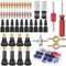 Ysimple 61 Stück Reifenventilentferner Ventil Reparatur, Ventilkern Reparatur Werkzeug mit Doppel und Einzelkopf Ventilkern, Autoventil Werkzeugkasten für Auto Motorrad Fahrrad Valve Core Tool Set