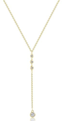 KGDUYC 1pcs Collana di sfondo di cristallo di nozze collana oro CZ Y Lariat collana catena lunga strass Y collana da sposa posteriore gioielli per il corpo per donne e ragazze, collane lunghe donna