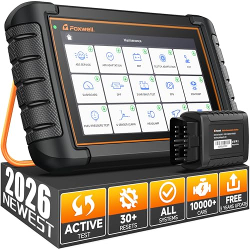 2026 FOXWELL Scanner NT809BT OBD2 Scanner Diagnostic Tool with 30+Resets, All System Bidirectional Scan Tool for All Vehicles, CAN-FD, FCA Autoauth, 3-Yr Free Update, AutoVIN, Wireless 65-Foot, Orange