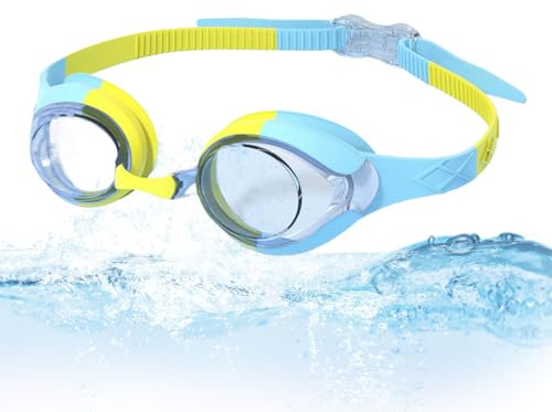 Occhialini da nuoto per bambini, occhialini da nuoto per bambini - Anti Fog Boys Pool Goggles,Occhiali da nuoto con visione ampia, forniture per piscina anti-UV per bambini per ragazzi ragazze
