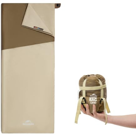Naturehike Sacco a pelo in Cotone per Adulti e Bambini 3-4 Stagioni Leggero Impermeabile da Campeggio Attrezzatura per Dormire (Marrone scuro/marrone chiaro-L)