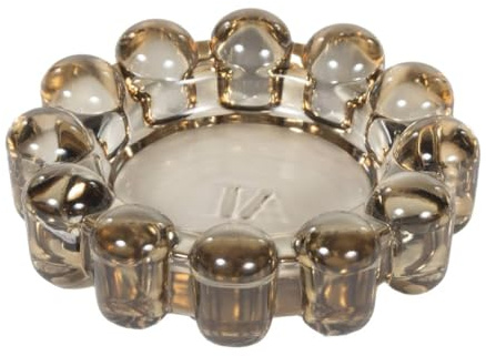 Alice Lane Bubble Candle Dish – Chic Smoky Glass Candle Dish for Home Decor – Decorative Modern Candle Holder for Small Candles & Diffusers