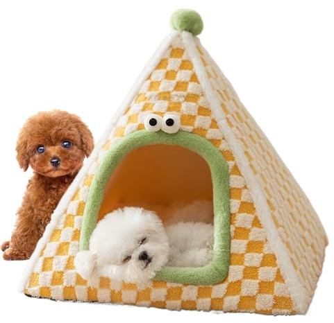 Lnhgh Casa para Gatos - Tienda Interior para Perros con cúpula Cerrada, cálida y Segura para Mascotas en Invierno para Carreras pequeñas y Medianas para Exteriores e Interiores