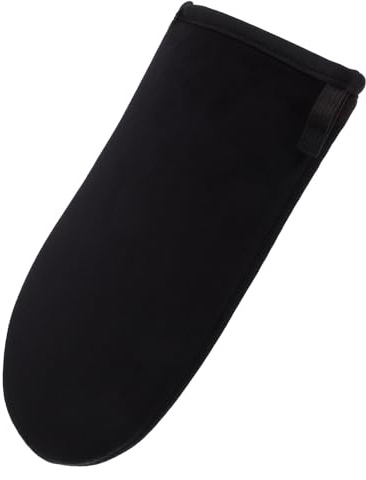 Mobestech Self Tanner Mitt Black Flannel and Sponge Glove for Even Lotion Application, Gentle the Skin with Straight Edge Design, for Smooth and Streak-free Tanning