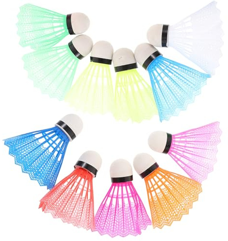KICHOUSE 20 Unidades Pelotas de Bádminton de Plástico Coloreadas Resistentes con Punta Suave para Entrenamiento y Recreativos al Aire y Interior Colores Mezclados Vibrantes