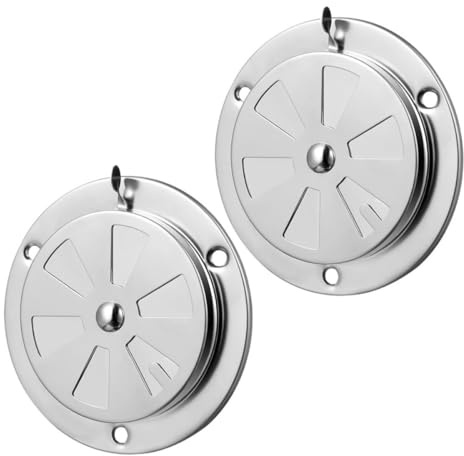 Alipis Lot de 2 Couvercles de Ventilation à Persiennes en Acier Inoxydable, Réglables pour Four, Barbecue et Sèche-linge – Plaque D’aération Solide, Ouverture de Ventilation Cuisine,