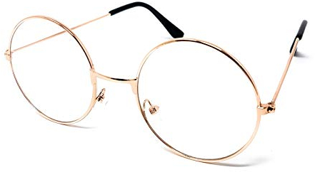 Adults Metal Frame Wizard Glasses with Clear Lens [Rose Gold]