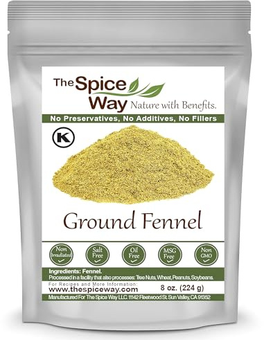 The Spice Way Fennel Seed Ground 8 oz Bulk Seed Powder for Tea and Cooking