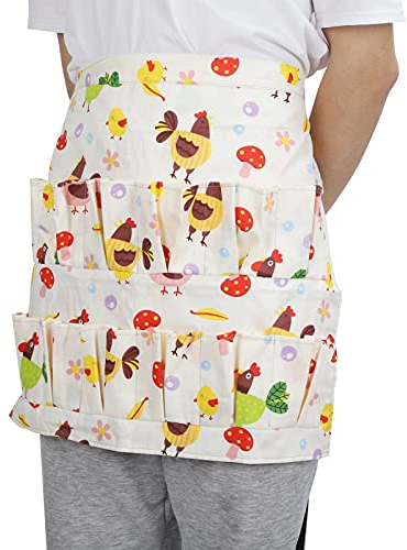 WNSC Eiersammelschürze, langlebige, robuste Sammeltasche Cotton Twill Flexible Eier mit Schutzschürze und Taschen zum Sammeln von Eiern(Large)