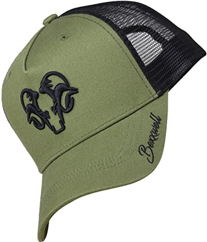 Bexxwell Trucker Cap olivgrün/schwarz mit 3D Logo-Stickerei (optimale Passform, Kappe, Black, Green, Truckercap, Logo, Cap, Unisex)