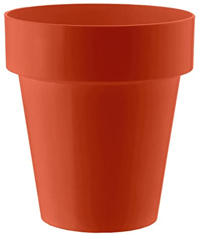 ECOMACETAS FLOWERPOT STORE Maceta Roja de Plástico Resistente y Diseño Moderno. con Escalón Interior. (1, 14 cm)