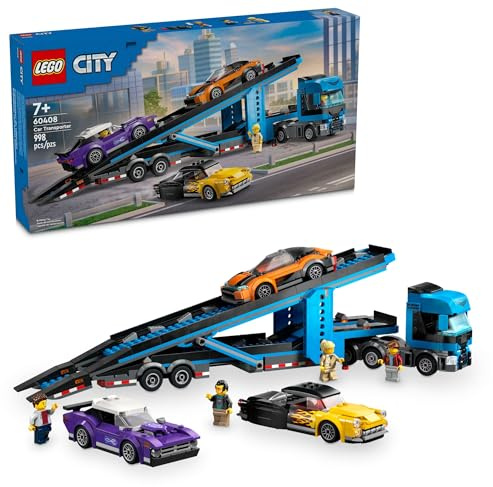 Lego City 60408 - Autotransporter mit Sportwagen, Muslcar und Hot Rod (998 Teile)