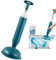 Saugglocke Abfluss Blau, Gummi Pömpel, Vakuum Pümpel mit Starker Saugleistung, Rohrreinigungszubehör, Toilet Plunger, für Beseitigen von Rohr Verstopfungen in Bad Küche und WC (1)
