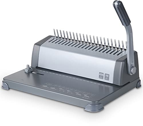 Robuste Buchbindemaschine für 350 Seiten, 21 Rechteckloch-Papierkammbindemaschine mit Griff, Büro- und Finanzbindemaschine