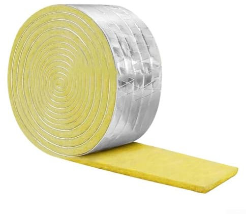 ZYWUOY Fiberglas-Rohrisolierung, Folienrückseite, 10 m, für Innen- und Außenbereich, Frostschutz, 10 m