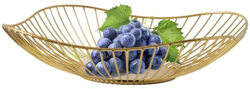 Portafrutta Minimalista in Metallo Cestino Da Tavolo Moderno Nero/Oro