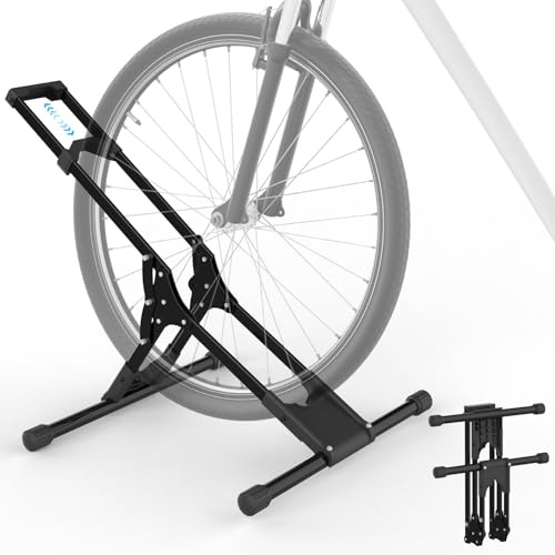 Wyxron Support Velo Sol, Support De Sol Autoportant Acier Porte Velo Pliable 20''-29'' pour Pneus Avant, pour Garage/Maison