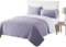 Luxury Quilted Bedspread Set – 3 Piece Reversible Coverlet with Matching Pillowcases | Large Sofa Throw Blanket Bedding Cover | Easy Care (Purple, King, Basket Weave)