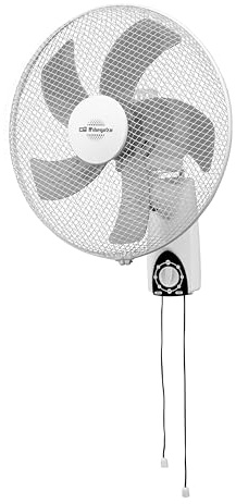 Orbegozo WF 1040 Ventilador de Pared 45W, 40cm con 3 Modos de Funcionamiento y 3 Velocidades, 5 Aspas Curvas, Diseño Aerodinámico Silencioso, Ahorro Espacio Interior