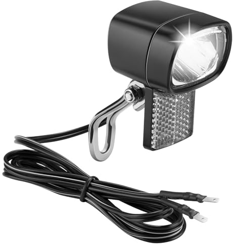Luce anteriore a LED per bicicletta elettrica, 30 lux, omologazione StVZO, luce anteriore per bicicletta con riflettore, luce anteriore per bicicletta