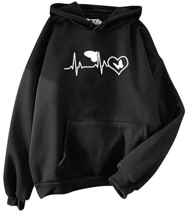 Uwdiohq Felpa con Cappuccio da alla Tinta Unita Abbigliamento Elegante Top per Libero Pullover in Cotone Casual Allentato Ragazze E Invernali Donna Zip Invernale Y2K Hoodie Tuta Leggera con