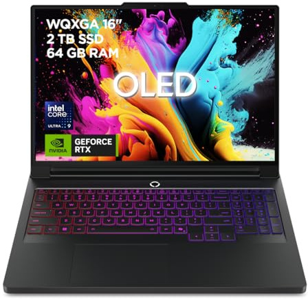 Lenovo Legion Pro 7 Gen 10 - Portátil Gaming IA, 16'' OLED WQXGA (Intel Core Ultra 9 275HX, NVIDIA GeForce RTX 5080, 240 Hz, 64 GB RAM, 2 TB SSD, Wi-Fi 7, Win 11 Home) Teclado RGB - Negro