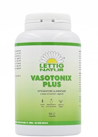 VASOTONIX PLUS – Integratore Alimentare per Microcircolo e Funzione Venosa con Rusco, Vite Rossa, Centella, Meliloto, Diosmina e Ippocastano – 90 Capsule