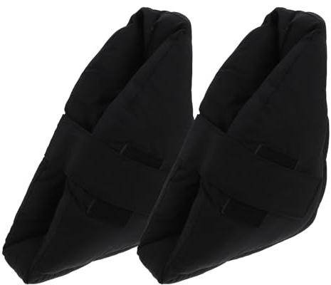 BELLIFFY Protector Elástico para Talones Negro Correa Ajustable, Almohadillas de Tela para Pies, Adecuado para Uso Hospitalario y Cuidado del Pie