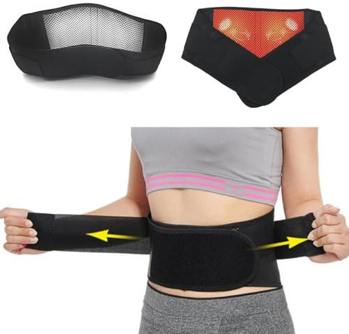 Magnetic Self Heat Lower Back Brace Belt Lumbar Support Pain Relief