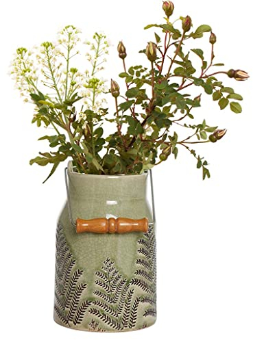 Green Ceramic Pitcher Jug Flower Vase Decorative Vase Flower Pot Planter Autumn Wedding Anniversary Home Decor Gift (BR19)