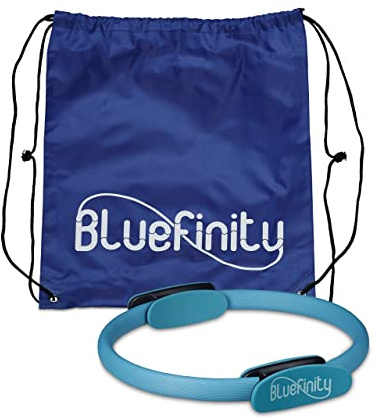 Bluefinity 2 x Pilates Ring, Doppelgriff, Gepolstert, D: 39 cm, Fiberglas, Schaumstoff, Yoga Circle, Widerstandsring, türkis