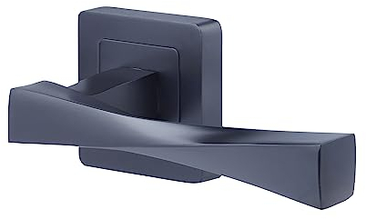 Yale Paire de Poignées de porte sur rosace Verona Noir Mat - Rosaces de fonction Trou de serrure incluses - Carré de 7 mm - Porte intérieure et extérieure, YPP7-V-PC