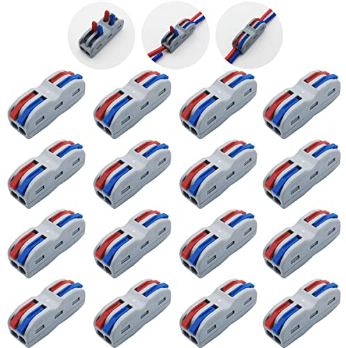 Verbindungsklemmen, CESFONJER SPL-2 Kompakten Steckklemmen, Schneller Kabelverbinder, Verbindungsklemme Set mit Hebel (16 pcs)
