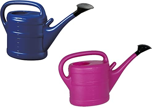 2X Gießkanne 10L LILA + BLAU + 1x KÜHLSCHRANKMAGNET! Giesskanne Kunststoff für groß & klein Garten & Zimmerpflanzen Gießkannen Gieskanne Gieskannen 10 Liter Watering Can Gieskannen10Liter lr
