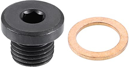 X AUTOHAUX M14x1.5 Steel Engine Oil Drain Plug Screw for Audi A4 A6 S8 S6 S5 Q7 Q5 RS7 RS7 for Volkswagen Touareg Black
