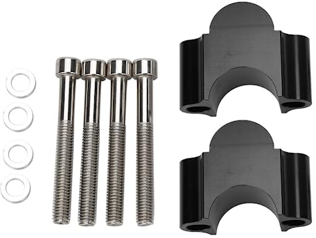 Riser Manubrio, Regolabile Durevole 28MM Premium Morsetto Manubrio Moto Alluminio con 4 Viti X per ATV per Moto Quad(Nero),maniglia della moto