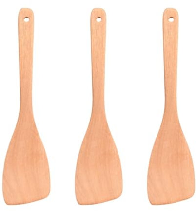Espátulas De Madera De 3 Piezas, Espátulas De Madera Con Mango Largo, Espátulas Para Freír, Espátulas Para Cocinar, Utensilios De Cocina
