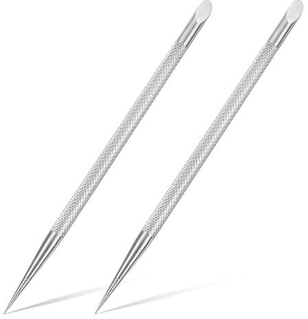 Cuticle Pusher, 2 Stück Nagelhautschieber Edelstahl, Nagel/Nagelhaut Löffel Schieber, Metall Cuticle Remover, Nagelhautentferner Für Maniküre Pediküre Nagelkunstpflege(Silber)