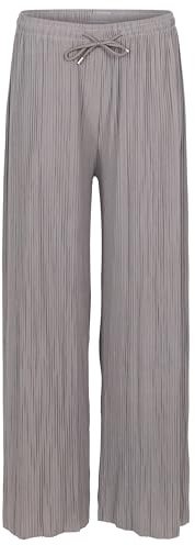 Easy Young Fashion Pantalon d'été pour femme - Pantalon plissé doux et fluide - Pantalon de loisirs moulant - Pantalon Marlène tendance élégant et décontracté 999, gris, 38-44