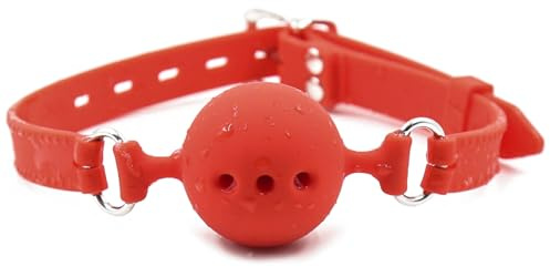 Red Oral Gag,Breathable Ball Gag,Soft Silicone Ball Mouth Plug Sex Gag for SM Games,Open Mouth Bondage Ball Gags for Sex Play